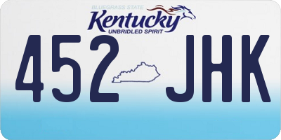 KY license plate 452JHK