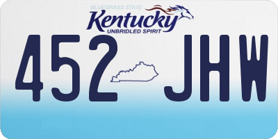 KY license plate 452JHW