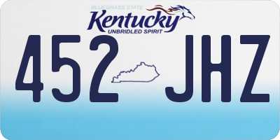 KY license plate 452JHZ