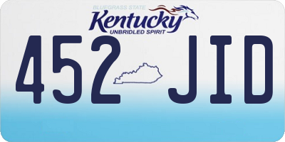 KY license plate 452JID