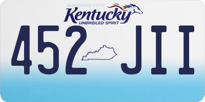 KY license plate 452JII