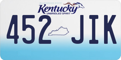 KY license plate 452JIK