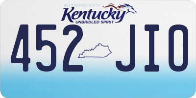 KY license plate 452JIO
