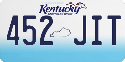 KY license plate 452JIT