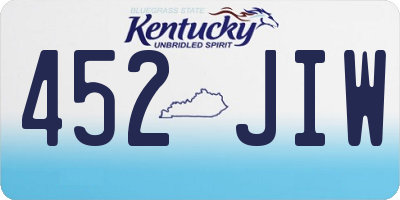 KY license plate 452JIW
