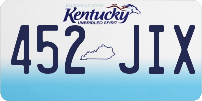 KY license plate 452JIX