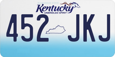 KY license plate 452JKJ