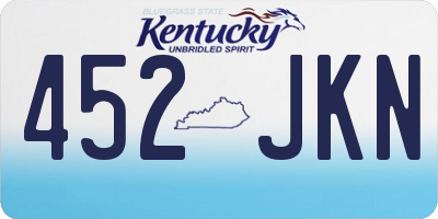 KY license plate 452JKN