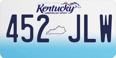 KY license plate 452JLW
