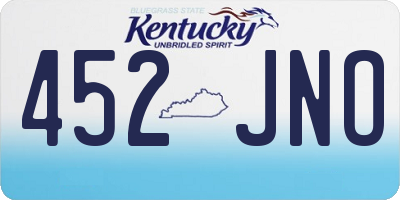 KY license plate 452JNO