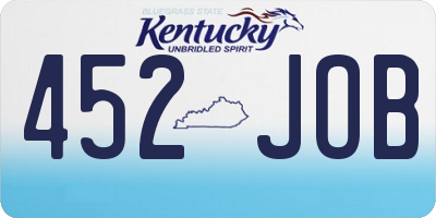KY license plate 452JOB