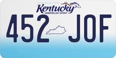 KY license plate 452JOF
