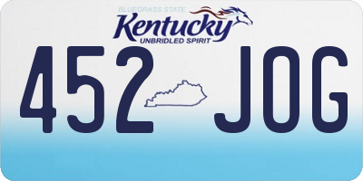 KY license plate 452JOG