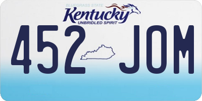 KY license plate 452JOM