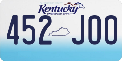 KY license plate 452JOO