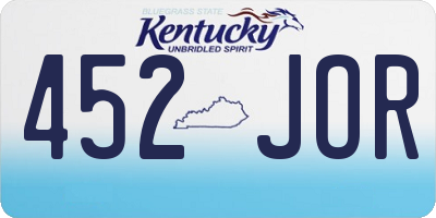 KY license plate 452JOR