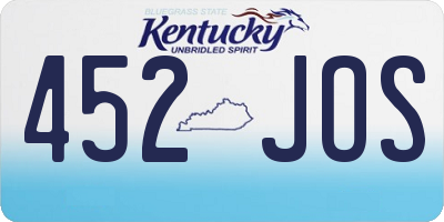 KY license plate 452JOS