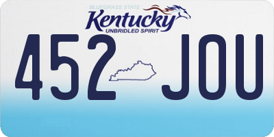KY license plate 452JOU
