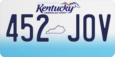 KY license plate 452JOV