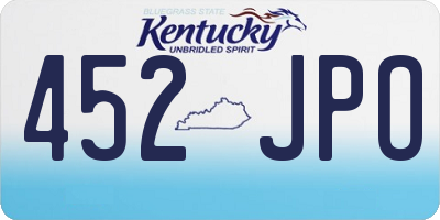 KY license plate 452JPO