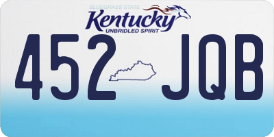 KY license plate 452JQB