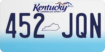KY license plate 452JQN