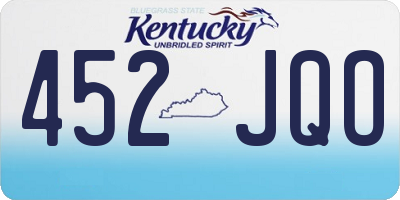 KY license plate 452JQO