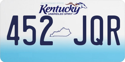 KY license plate 452JQR