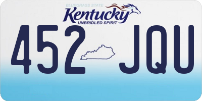 KY license plate 452JQU