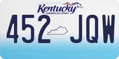 KY license plate 452JQW