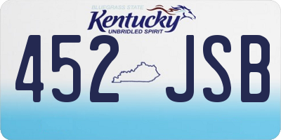 KY license plate 452JSB