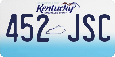 KY license plate 452JSC