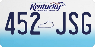 KY license plate 452JSG