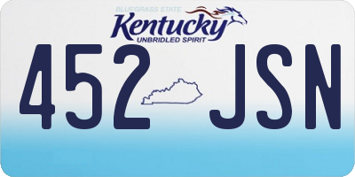 KY license plate 452JSN