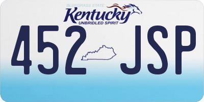KY license plate 452JSP