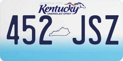 KY license plate 452JSZ