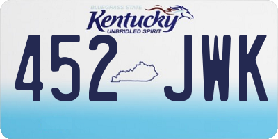 KY license plate 452JWK