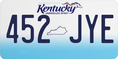 KY license plate 452JYE
