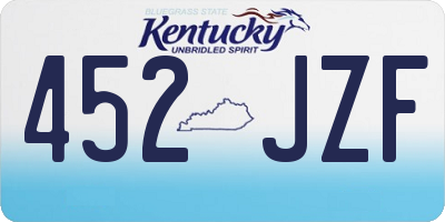 KY license plate 452JZF
