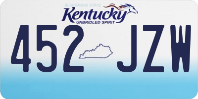KY license plate 452JZW