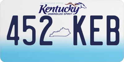 KY license plate 452KEB