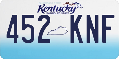 KY license plate 452KNF