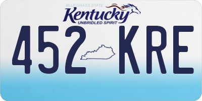 KY license plate 452KRE