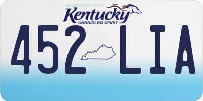 KY license plate 452LIA