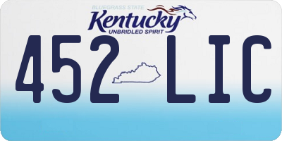 KY license plate 452LIC