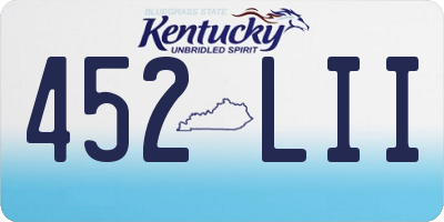 KY license plate 452LII