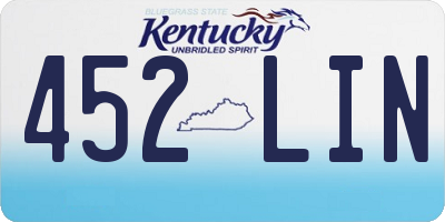 KY license plate 452LIN