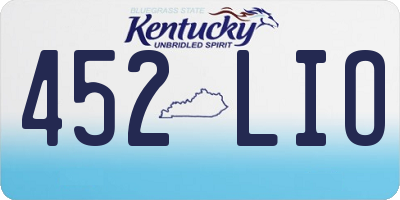 KY license plate 452LIO