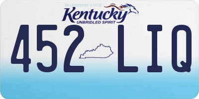 KY license plate 452LIQ