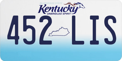 KY license plate 452LIS
